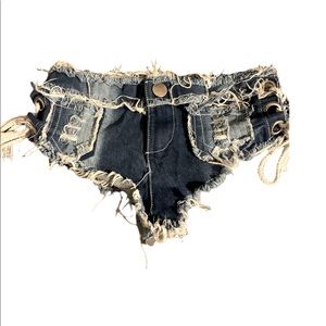 Mini beach denim short shorts